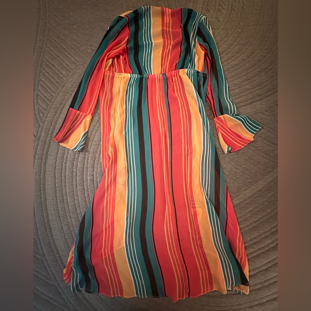 No Boundaries Multicolor Striped High-Low Kimono - Picture 4 of 5